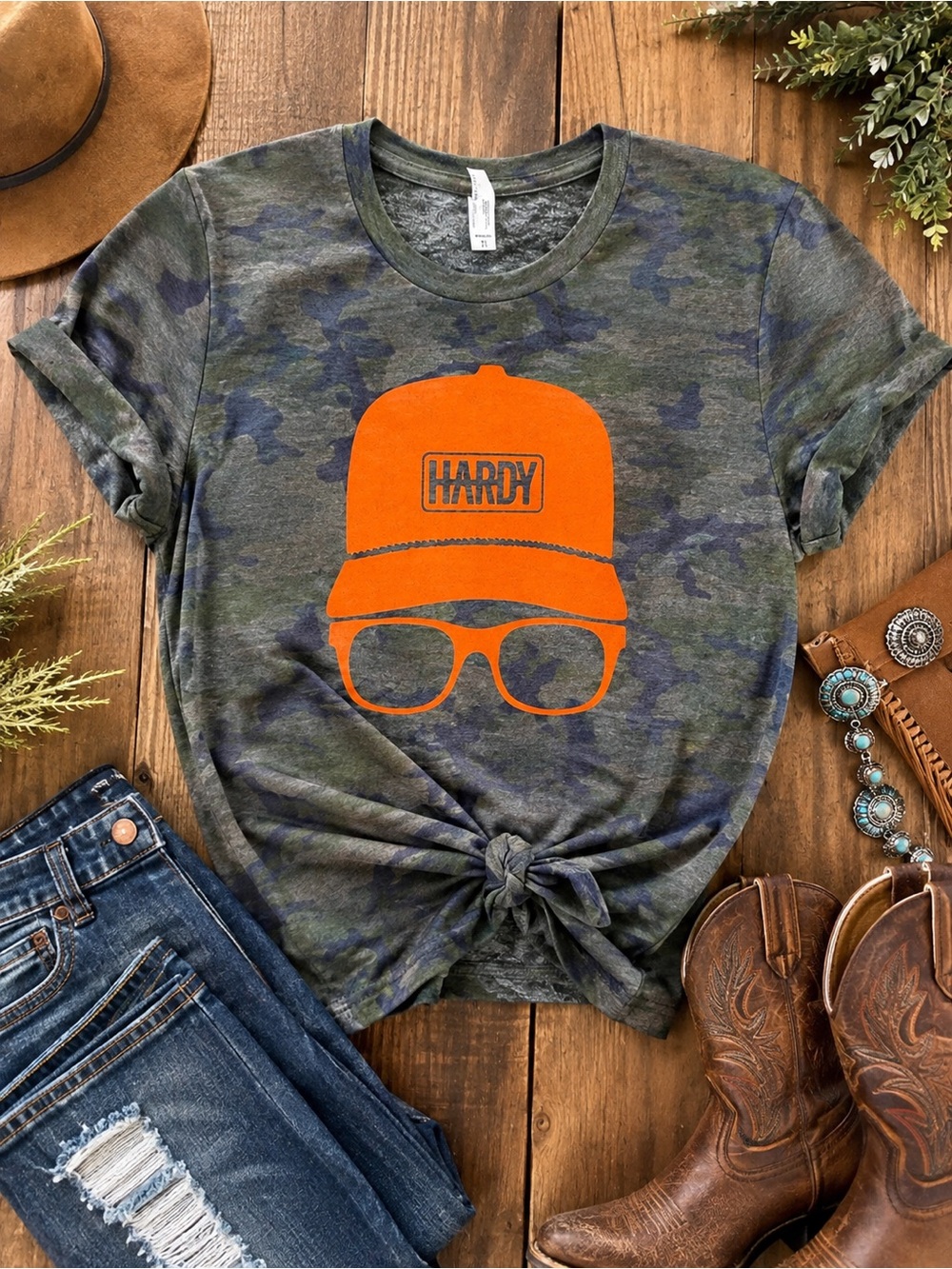 Hardy Graphic Camo T-Shirt wallen concert festival Nashville